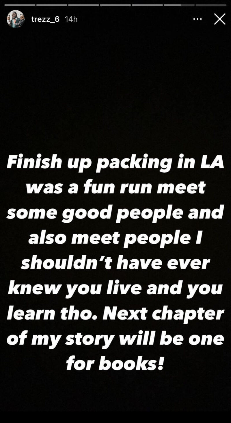 Il messaggio scritto da Montrezl Harrell in una delle sue storie su Instagram