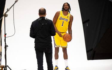 El Sugundo, CA - September 28:Lakers Trevor Ariza at Lakers media day Tuesday, September 28, 2021.   (Photo by David Crane/MediaNews Group/Los Angeles Daily News via Getty Images)