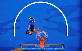 ORLANDO, FL - NOVEMBER 7: Cole Anthony #50 of the Orlando Magic dunks the ball during the game against the Utah Jazz on November 7, 2021 at Amway Center in Orlando, Florida. NOTE TO USER: User expressly acknowledges and agrees that, by downloading and or using this photograph, User is consenting to the terms and conditions of the Getty Images License Agreement. Mandatory Copyright Notice: Copyright 2021 NBAE (Photo by Fernando Medina/NBAE via Getty Images)