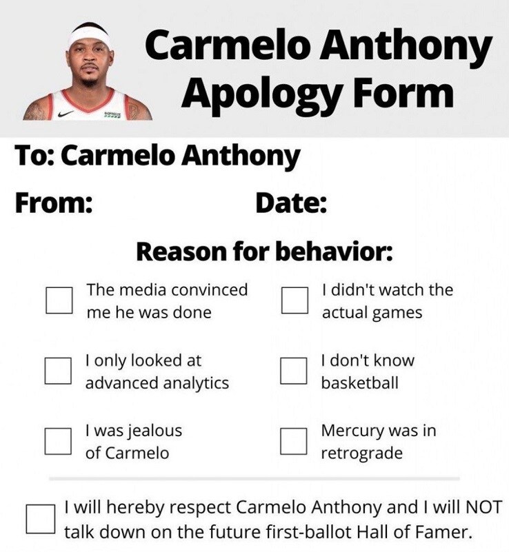 Su Twitter c'è chi prende le "difese" di Carmelo Anthony