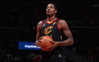 WASHINGTON, DC -  DECEMBER 30: Ed Davis #21 of the Cleveland Cavaliers prepares to shoot a free throw during the game against the Washington Wizards on December 30, 2021 at Capital One Arena in Washington, DC. NOTE TO USER: User expressly acknowledges and agrees that, by downloading and or using this Photograph, user is consenting to the terms and conditions of the Getty Images License Agreement. Mandatory Copyright Notice: Copyright 2021 NBAE (Photo by Stephen Gosling/NBAE via Getty Images)

