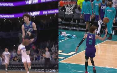 LaMelo come Crawford: assist volante tra le gambe