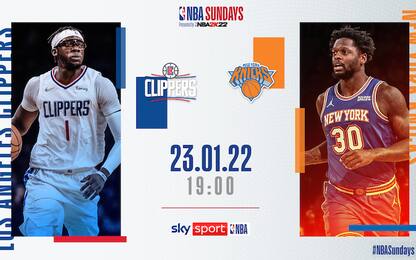 New York Knicks-L.A. Clippers alle 19 su Sky Sport