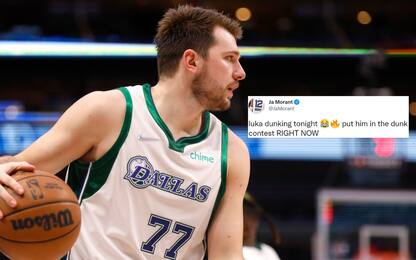 Super schiacciata di Doncic: la reazione di Morant