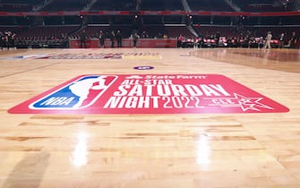 CLEVELAND, OH - FEBRUARY 19: A general view of the court before the Taco Bell Skills Challenge as part of 2022 NBA All Star Weekend on February 19, 2022 at Rocket Mortgage FieldHouse in Cleveland, Ohio. NOTE TO USER: User expressly acknowledges and agrees that, by downloading and/or using this Photograph, user is consenting to the terms and conditions of the Getty Images License Agreement. Mandatory Copyright Notice: Copyright 2022 NBAE (Photo by Nathaniel S. Butler/NBAE via Getty Images)