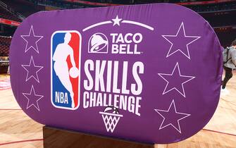 CLEVELAND, OH - FEBRUARY 19: Signage before the Taco Bell Skills Challenge as part of 2022 NBA All Star Weekend on February 19, 2022 at Rocket Mortgage FieldHouse in Cleveland, Ohio. NOTE TO USER: User expressly acknowledges and agrees that, by downloading and/or using this Photograph, user is consenting to the terms and conditions of the Getty Images License Agreement. Mandatory Copyright Notice: Copyright 2022 NBAE (Photo by Nathaniel S. Butler/NBAE via Getty Images)
