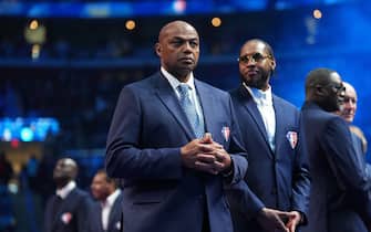 CLEVELAND, OH - FEBRUARY 20: NBA Legend, Charles Barkley is introduced during the NBA 75th Anniversary celebration during the 2022 NBA All-Star Game as part of 2022 NBA All Star Weekend on February 20, 2022 at Rocket Mortgage FieldHouse in Cleveland, Ohio. NOTE TO USER: User expressly acknowledges and agrees that, by downloading and/or using this Photograph, user is consenting to the terms and conditions of the Getty Images License Agreement. Mandatory Copyright Notice: Copyright 2022 NBAE (Photo by Jesse D. Garrabrant/NBAE via Getty Images)