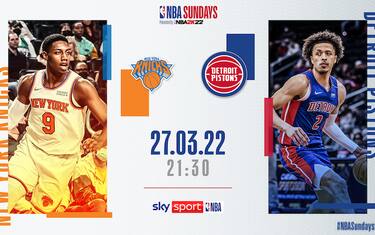 NBA Sundays, Detroit-New York alle 21.30 su Sky