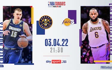 NBA Sundays, Denver-Lakers alle 21.30 su Sky