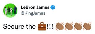 Il tweet di LeBron James