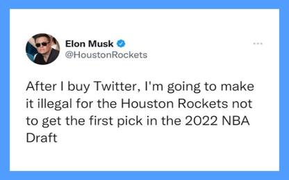I Rockets 'rubano' il profilo Twitter a Elon Musk