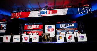 CHICAGO,IL - MAY 17: A wide view of the stage during the 2022 NBA Draft Lottery at McCormick Place on May 17, 2022 in Chicago, Illinois. NOTE TO USER: User expressly acknowledges and agrees that, by downloading and or using this photograph, User is consenting to the terms and conditions of the Getty Images License Agreement. Mandatory Copyright Notice: Copyright 2022 NBAE (Photo by Jeff Haynes/NBAE via Getty Images)