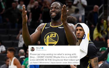 BOSTON, MA - JUNE 10: Draymond Green #23 of the Golden State Warriors looks on after Game Four of the 2022 NBA Finals against the Boston Celtics on June 10, 2022 at TD Garden in Boston, Massachusetts. NOTE TO USER: User expressly acknowledges and agrees that, by downloading and or using this photograph, user is consenting to the terms and conditions of Getty Images License Agreement. Mandatory Copyright Notice: Copyright 2022 NBAE (Photo by Brian Babineau/NBAE via Getty Images)