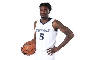 MEMPHIS, TN - June 24: Vince Williams Jr.  of the Memphis Grizzlies poses for a portrait after being drafted to the Memphis Grizzlies on June 24, 2022 at FedExForum in Memphis, Tennessee. NOTE TO USER: User expressly acknowledges and agrees that, by downloading and or using this photograph, User is consenting to the terms and conditions of the Getty Images License Agreement. Mandatory Copyright Notice: Copyright 2022 NBAE (Photo by Joe Murphy/NBAE via Getty Images)
