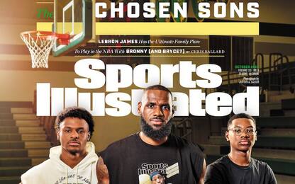 LeBron James sulla cover di SI con i due figli