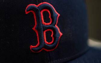 FT. MYERS, FL - MARCH 14: A hat is displayed during a Boston Red Sox spring training team workout on March 14, 2022 at jetBlue Park at Fenway South in Fort Myers, Florida. (Photo by Billie Weiss/Boston Red Sox/Getty Images)