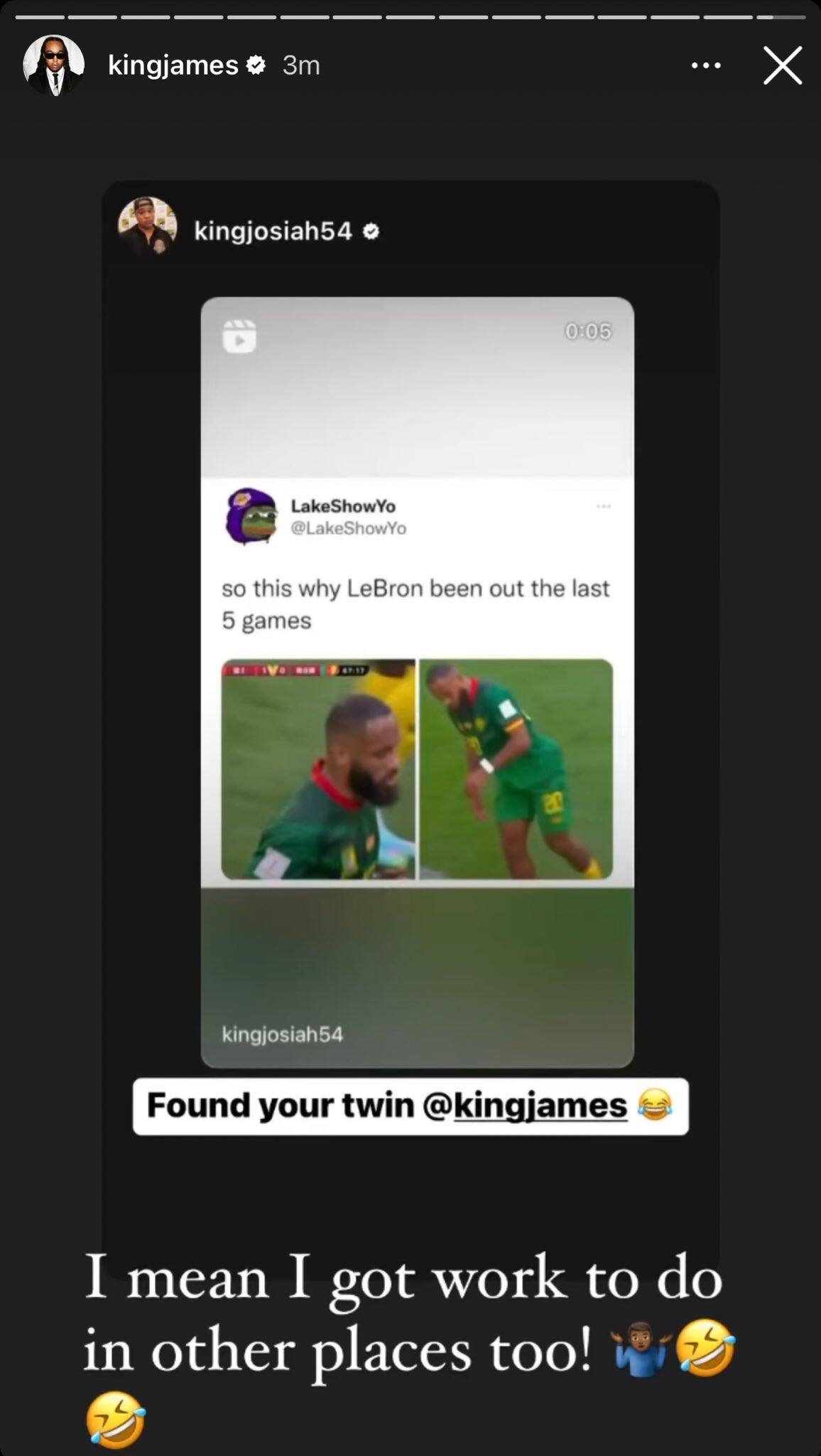 La storia Instagram di LeBron James