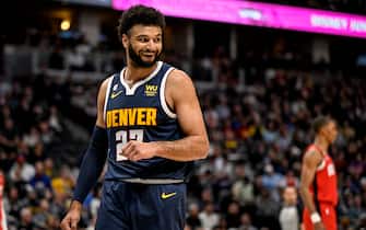 DENVER, CO - NOVEMBER 28: Jamal Murray (27) of the Denver Nuggets works en route to scoring 22 points against the Houston Rockets in the first half during the second quarter at Ball Arena in Denver on Monday, November 28, 2022. (Photo by AAron Ontiveroz/MediaNews Group/The Denver Post via Getty Images)