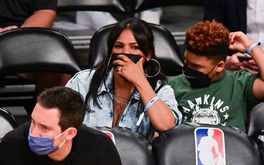 NEW YORK, NEW YORK - JUNE 15: Nia Long and Kez Sunday Udoka attend Brooklyn Nets v Milwaukee Bucks game at Barclays Center of Brooklyn on June 15, 2021 in New York City. (Photo by James Devaney/Getty Images)