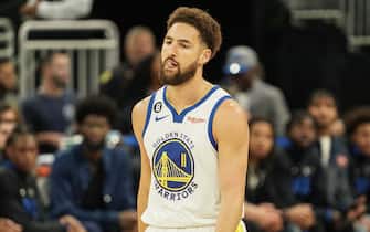Orlando, Florida, USA, November 3, 2022, Golden State Warriors Guard Klay Thompson during the first half at the Amway Center.  (Photo by Marty Jean-Louis/Sipa USA)