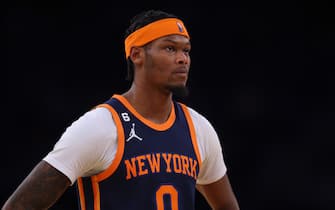 NEW YORK, NEW YORK - NOVEMBER 30: Cam Reddish #0 of the New York Knicks in action against the Milwaukee Bucks at Madison Square Garden on November 30, 2022 in New York City. NOTE TO USER: User expressly acknowledges and agrees that, by downloading and or using this Photograph, user is consenting to the terms and conditions of the Getty Images License Agreement. Milwaukee Bucks defeated the New York Knicks 109-103. (Photo by Mike Stobe/Getty Images)