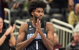Orlando, Florida, USA, January 23, 2023, Orlando Magic center Jonathan Isaac #1 returns to the Magic after two years at the Amway Center.  (Photo by Marty Jean-Louis/Sipa USA)