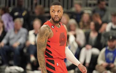 Orlando, Florida, USA, March 5, 2023, Portland Trail Blazers guard Damian Lillard #0 during the first half at the Amway Center.  (Photo by Marty Jean-Louis/Sipa USA)