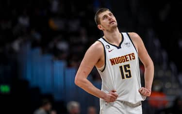 DENVER, CO - MARCH 8: Nikola Jokic (15) of the Denver Nuggets stands on the court during the third quarter against the Chicago Bulls at Ball Arena in Denver on Wednesday, March 8, 2023. (Photo by AAron Ontiveroz/MediaNews Group/The Denver Post via Getty Images)