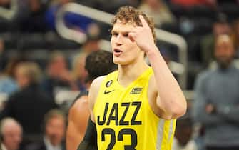 Orlando, Florida, USA, March 9, 2023, Utah Jazz forward Lauri Markkanen #23 in the second half at the Amway Center.  (Photo by Marty Jean-Louis/Sipa USA)