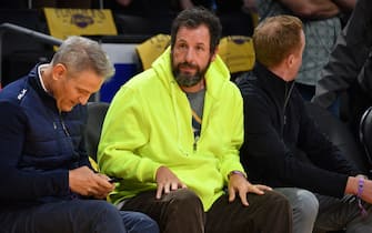 LOS ANGELES, CALIFORNIA - APRIL 24: Adam Sandler attends a basketball game between the Los Angeles Lakers and the Memphis Grizzlies at Crypto.com Arena on April 24, 2023 in Los Angeles, California. (Photo by Allen Berezovsky/Getty Images)