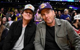 LOS ANGELES, CA - APRIL 28: Jason Bateman and Will Arnett attend a basketball game between Los Angeles Lakers and Memphis Grizzlies Round 1 Game 6 of the 2023 NBA Playoffs against Los Angeles Lakers at Crypto.com Arena on April 28, 2023 in Los Angeles, California. (Photo by Kevork Djansezian/Getty Images)