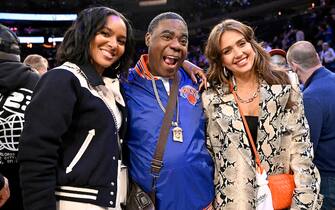 NEW YORK, NY - MAY 2: Tracy Morgan and Jessica Alba attend the game between the Miami Heat and New York Knicks during Game Two of the Eastern Conference Semi-Finals of the 2023 NBA Playoffs on May 2, 2023 at Madison Square Garden in New York City, New York.  NOTE TO USER: User expressly acknowledges and agrees that, by downloading and or using this photograph, User is consenting to the terms and conditions of the Getty Images License Agreement. Mandatory Copyright Notice: Copyright 2023 NBAE  (Photo by David Dow/NBAE via Getty Images)
