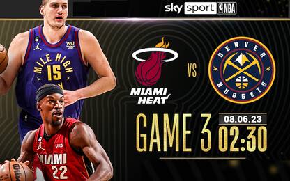 NBA Finals: Miami-Denver gara-3 alle 2.30 su Sky