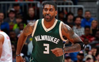 ATLANTA, GA - FEBRUARY 20:  O.J. Mayo #3 of the Milwaukee Bucks reacts after a basket against the Atlanta Hawks at Philips Arena on February 20, 2016 in Atlanta, Georgia.  NOTE TO USER User expressly acknowledges and agrees that, by downloading and or using this photograph, user is consenting to the terms and conditions of the Getty Images License Agreement.  (Photo by Kevin C. Cox/Getty Images)