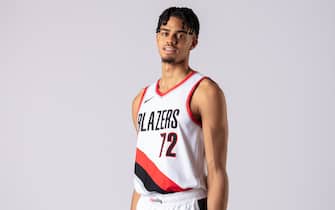 PORTLAND, OR - JUNE 24: Rayan Rupert #72 of the Portland Trail Blazers poses for a portrait on June 23, 2023 at the Portland Trail Blazers practice facility in Portland, Oregon. NOTE TO USER: User expressly acknowledges and agrees that, by downloading and or using this photograph, user is consenting to the terms and conditions of the Getty Images License Agreement. Mandatory Copyright Notice: Copyright 2023 NBAE (Photo by Cameron Browne/NBAE via Getty Images)
