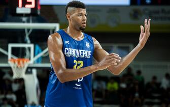 TRENTO, ITALY - AUGUST 04: Walter Tavares #22 of Cape Verde during Trentino Basket Cup 2023 game between Cape Verde and China at BLM Group Arena on August 04, 2023 in Trento, Italy. (Photo by Roberto Finizio/Getty Images)