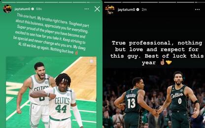 Tatum, le parole di addio a Brogdon e Williams