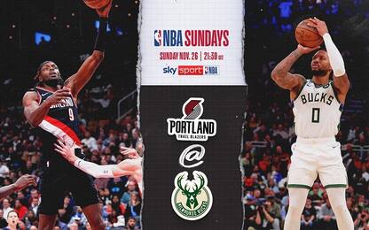 NBA Sundays: Milwaukee-Portland ora LIVE su Sky