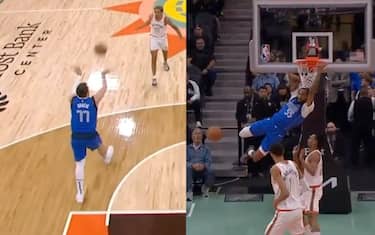 Doncic come Mahomes: alley-oop a tutto campo