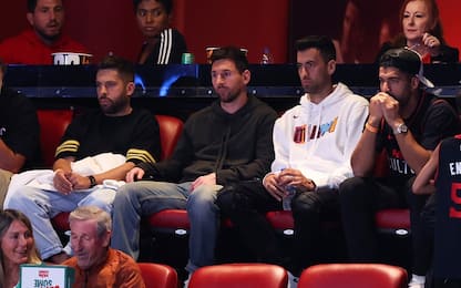 Messi e gli ex Barça a vedere Miami-Boston