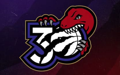 I Raptors festeggiano 30 anni con il dinosauro