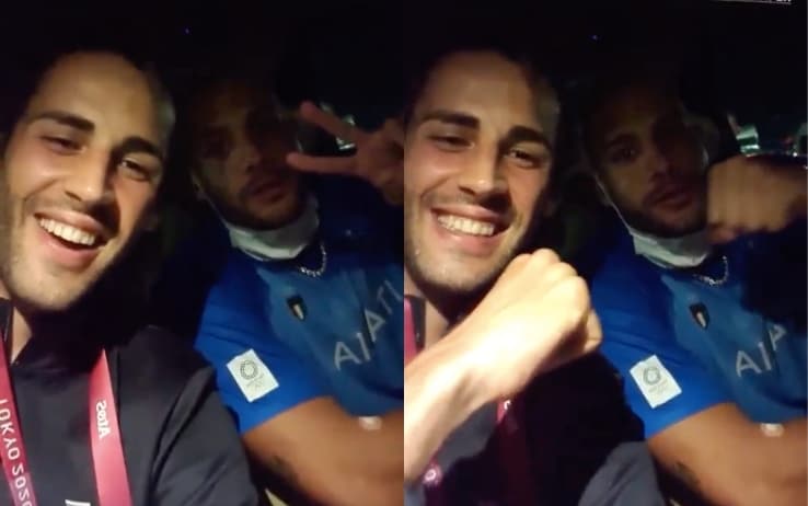 Tamberi e Jacobs, festa in auto dopo l'oro a Tokyo: il video su Instagram