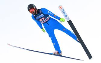 Raffaele Buzzi of Italy in action during the ski jumping portion of the Mixed Team Gundersen NH/15 km competition at the FIS Nordic Combination World Cup in Val di Fiemme, Italy, 16 January 2021. ANSA/ANDREA SOLERO
