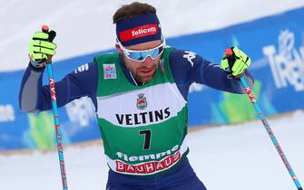 Alessandro Pittin of Italy in action during the Individual Gundersen 10 km competition at the FIS Nordic Combined World Cup in Val di Fiemme, Italy, 17 January 2021. ANSA/ANDREA SOLERO