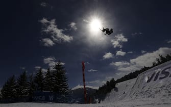 ASPEN, COLORADO - MARCH 15:  Leonardo Donaggio of Italy competes in the men's freeski big air qualifications during Day 6 of the Aspen 2021 FIS Snowboard and Freeski World Championship on March 15, 2021 at Buttermilk Ski Resort in Aspen, Colorado. (Photo by Ezra Shaw/Getty Images)