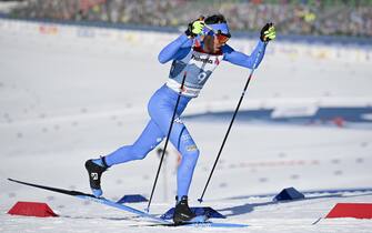 epa09035331 Francesco de Fabiani of Italy in action during qualification for the classic style cross country race, at the 2021 Nordic Skiing World Championships, in Oberstdorf, Germany, 25 February 2021. The FIS Nordic World Ski Championships will be held until 07 March 2021.  EPA/GIAN EHRENZELLER