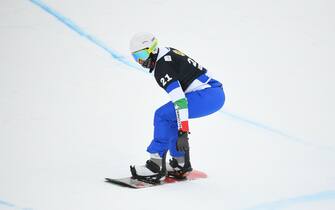 Filippo Ferrari of Italian Team ride during qualifying of first and second turn of snowboard cross (SBX) World Cup in Chiesa In Valmalenco, Sondrio, Italy, 22 January 2021 (Photo by Andrea Diodato/NurPhoto via Getty Images)