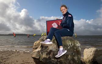Great Britain's Hannah Mills during the Team GB Tokyo 2020 Sailing team announcement at Haven Rockley Park Holiday Park, Poole. (Photo by Andrew Matthews/PA Images via Getty Images)