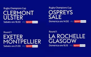 Rugby, weekend di Champions Cup su Sky