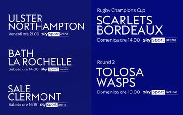 Rugby Champions Cup, cinque partite su Sky